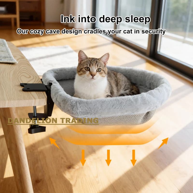 [DANDELION] Cama de Mesa para Gatos, Dobrável com um Clique, Design Embutido, Economizador de Espaço, Rede de Descanso S