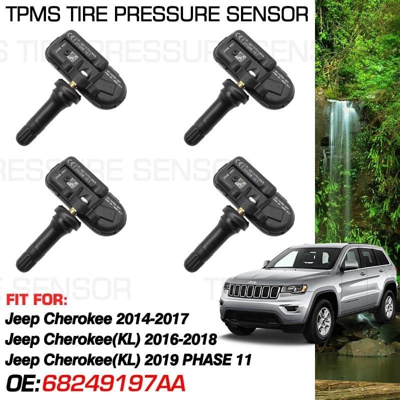 Carro Para Jeep Cherokee 2014-2017 KL 2016-2018 433 MHz Sistema De Sensor De Monitoramento De Pressão Dos Pneus 68249197