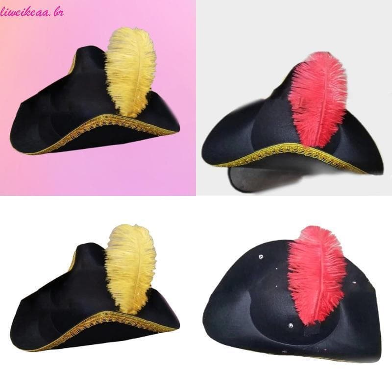 Liweikea Engraçado Adulto Colonial Tricórnio Chapéu Cosplay Pirata Único Feminino Masculino De Festa De Halloween Para H