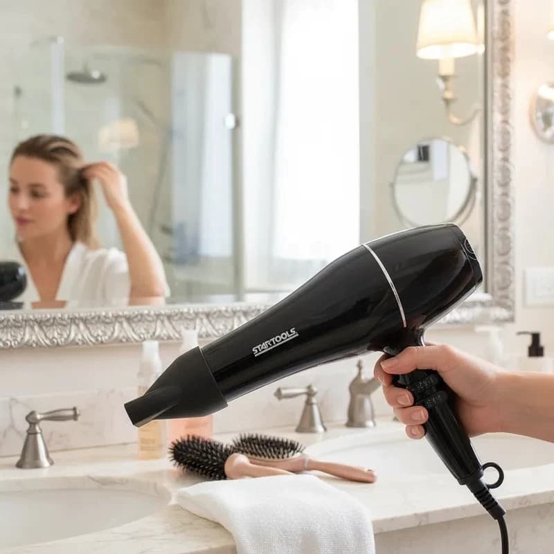 Secador de Cabelo Profissional 1800W 127V Preta 2 velocidades e 2 níveis Secadores Fortes