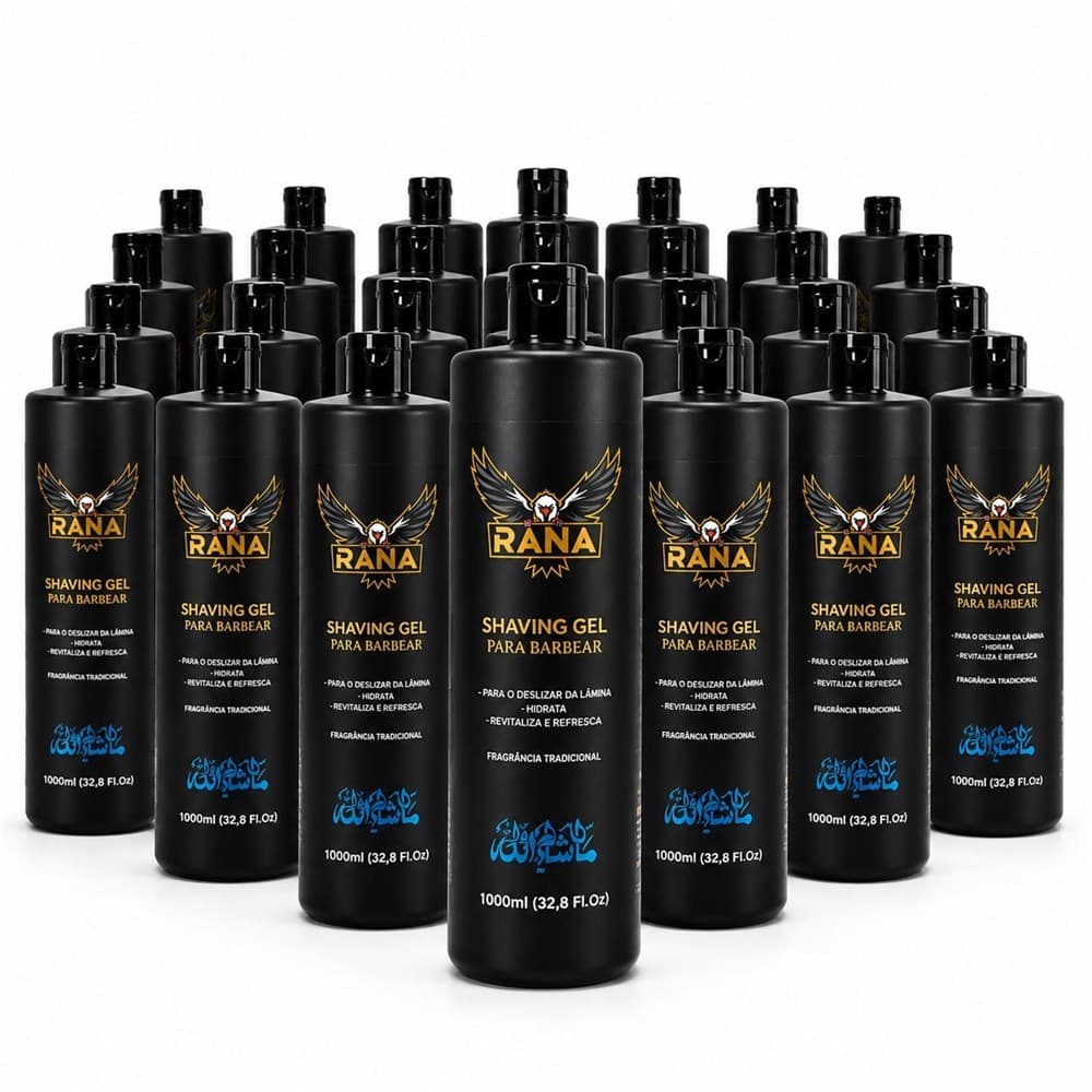 Kit 24 Shaving Gel 1L Rana para Barbear Profissional