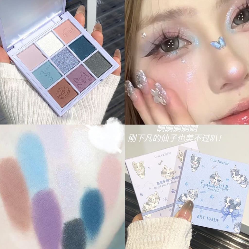 Tom de madeira suave maquiagem para os olhos ~ coreano menina luz maquiagem paleta de sombras de nove cores baixa satura