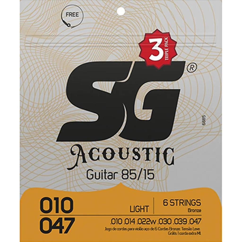 Encordoamento Sg Triple Pack 6685tp Violão Aço 6 Cordas 010