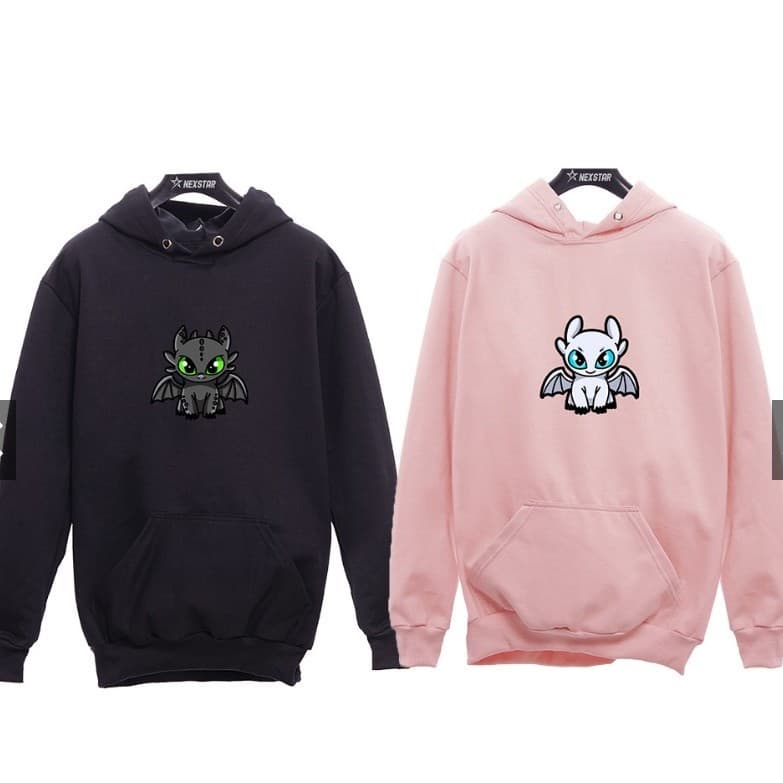Kit 2 Moletom blusa de frio Canguru e capuz Dragão Casal