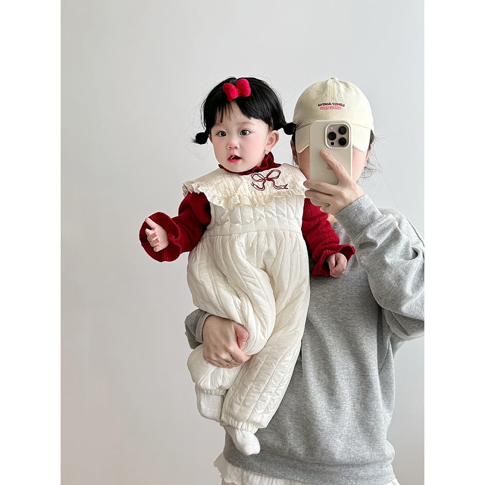 Macacão de inverno com forro de lã interno para bebê