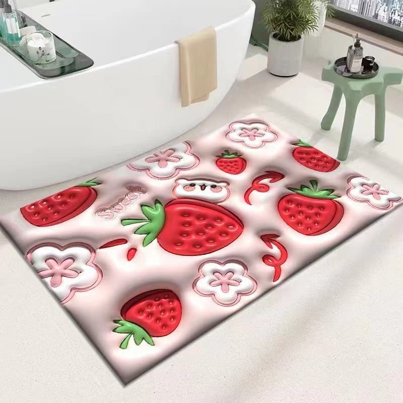Vento menina porta do banheiro macio diatomáceas lama tapete expansão pequena flor banheiro absorvente Anti-deslizamento