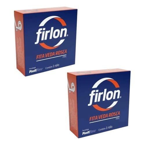 Kit 2 Fita Veda Rosca 18mm X 50 Metros Firlon Branco