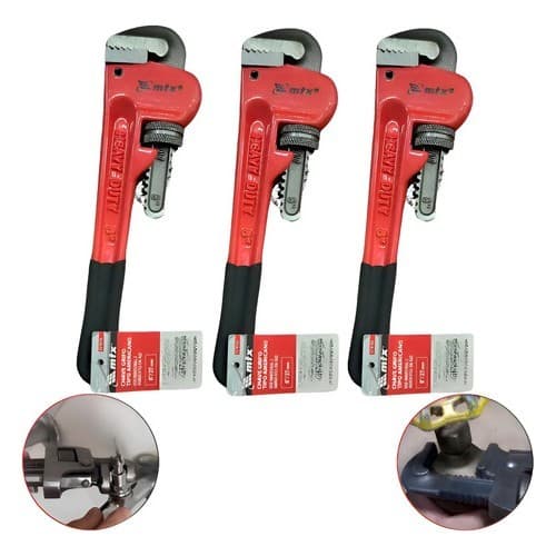 3 Chave Grifo 8'' Aperto Profissional Heavy Duty Mtx 1570155 Vermelho