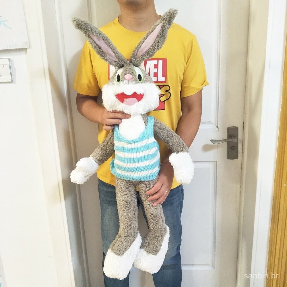 Novo Coelhinho De Pelúcia Infantil Com Camisola