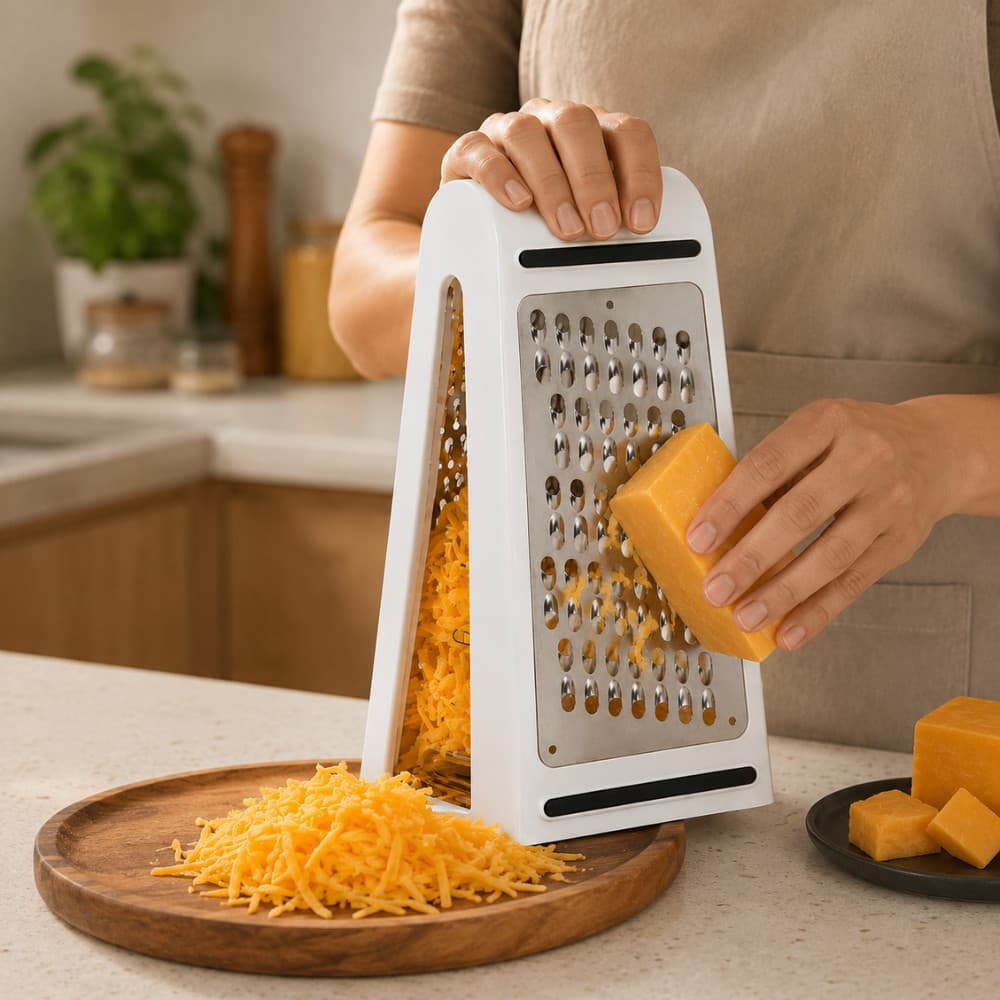 Ralador Com Recipiente De Queijo Manual Inox Fatiador Cortador Reservatório Multiuso Queijos Legumes