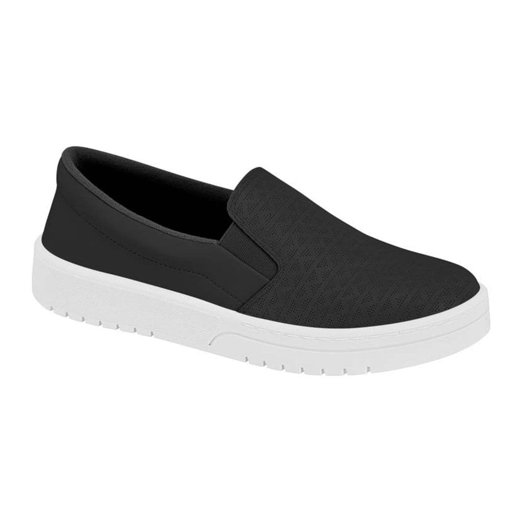 Tênis Moleca Sem Meia Slip-On Feminino Napa Sardenha - Preto e Branco 5791.118