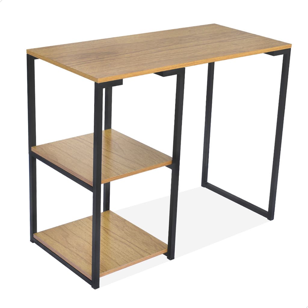 Mesa Cantinho do Café Nic 900 mm Base Preto Tampo Natural