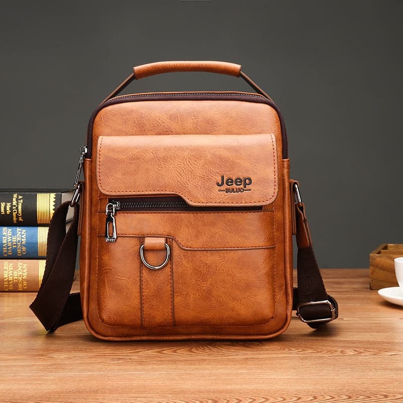 Bolsa de Ombro de Couro Jeep Masculina / Jeep Vintage Casual 9FCZ TU9U