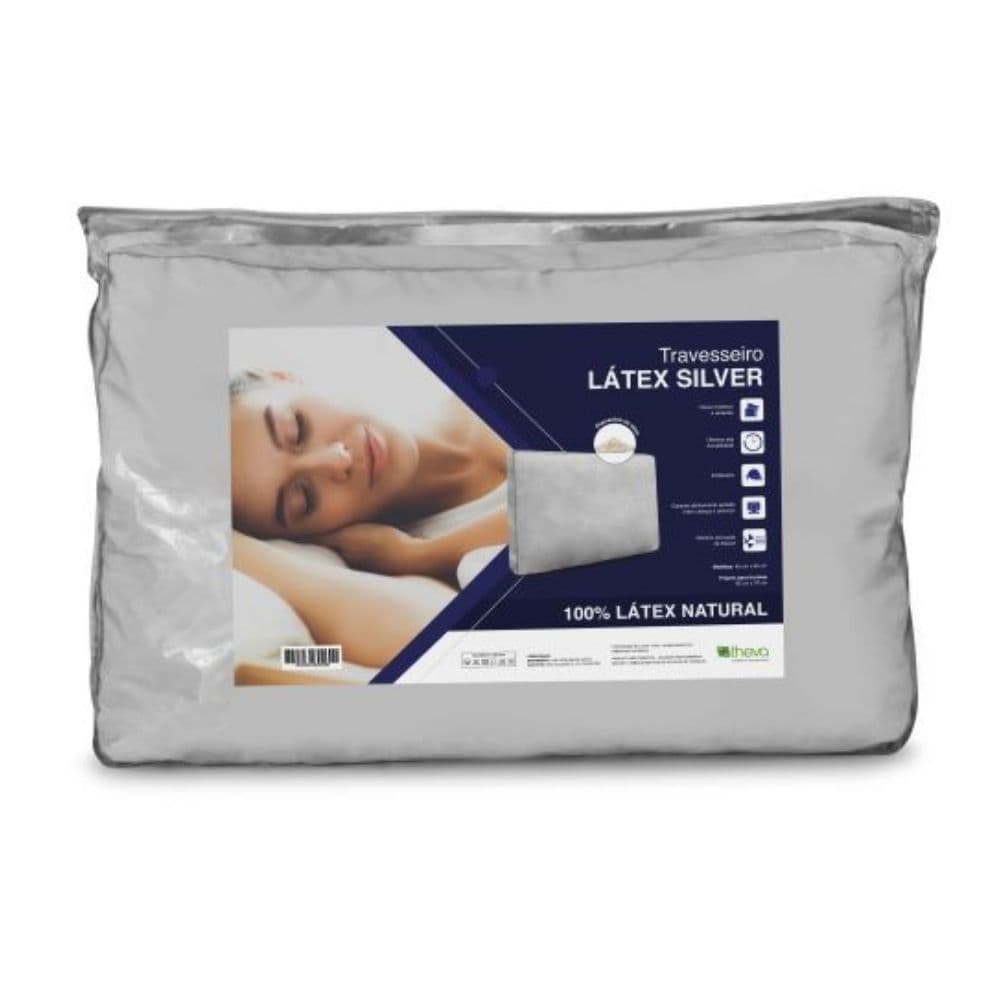 Travesseiro Flocos de Látex Silver 45x65x15 cm Theva Copespuma