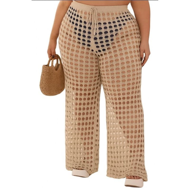 CALÇA RENDADA SAIDA DE PRAIA VERAO TRICOT PLUS SIZE