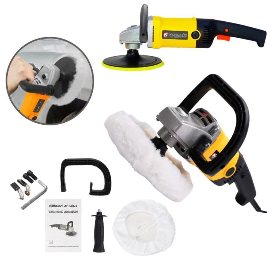Politriz Angular 7" 1300W Nakasaki Profissional para Carro - Polimento Automotivo Potente