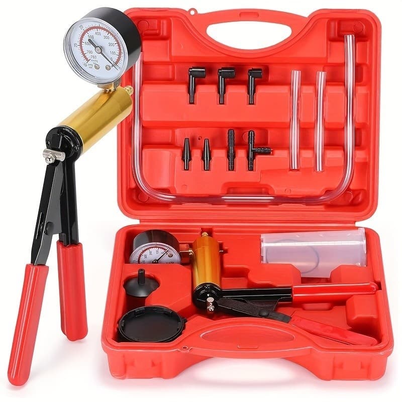 Kit Bomba de Vácuo 15 Peças Profissional - Teste Sangramento Fluido Freio Automotivo