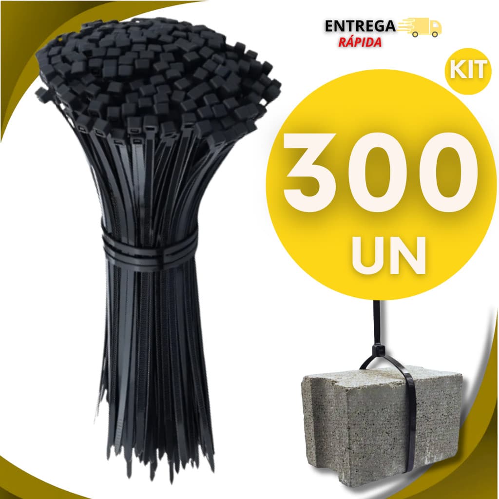Abraçadeiras de Nylon 3,6 x 300mm Enforca Gato Cintas Plásticas Super Resistentes Presilha Multiuso