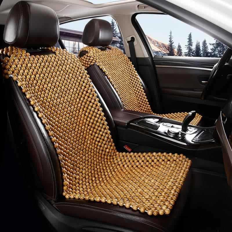 Almofada de assento de carro com contas de madeira, refrigeração de verão, almofada legal, ventilação, respirável, encos
