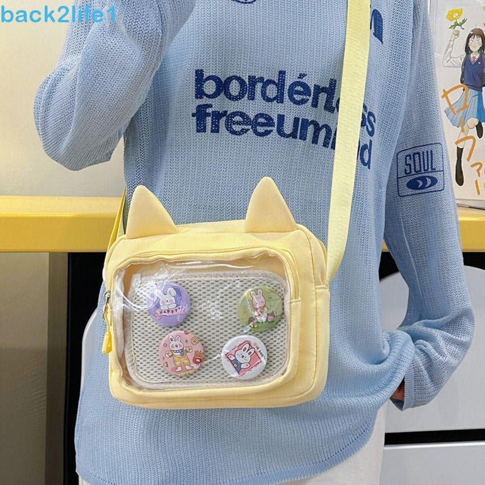 BACK2LIFE1 Itabag Transparente , Bolsa De Ombro JK De Nylon Japonês Crossbody Y2k