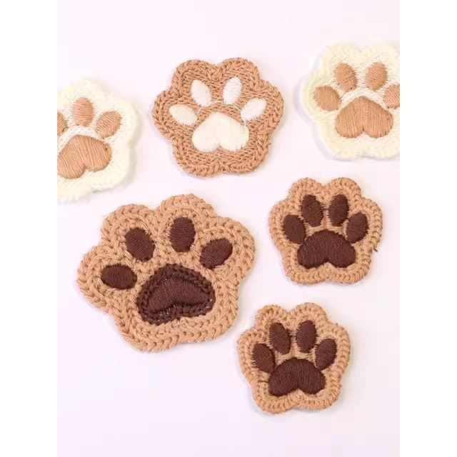 Remendo de roupas costurado à mão bonito Animal patas decoração roupas acessórios de roupas DIY artesanato urso