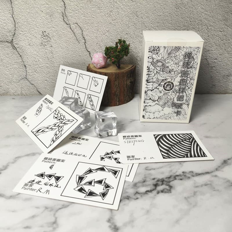 Zentangle desenho padrão passo cartão de registro elemento notas em branco tijolo quadrado cartão quadrado linha criativ