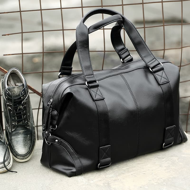 Bolsa de viagem de couro masculina bolsa de viagem de negócios mensageiro mochila de grande capacidade saco de bagagem d