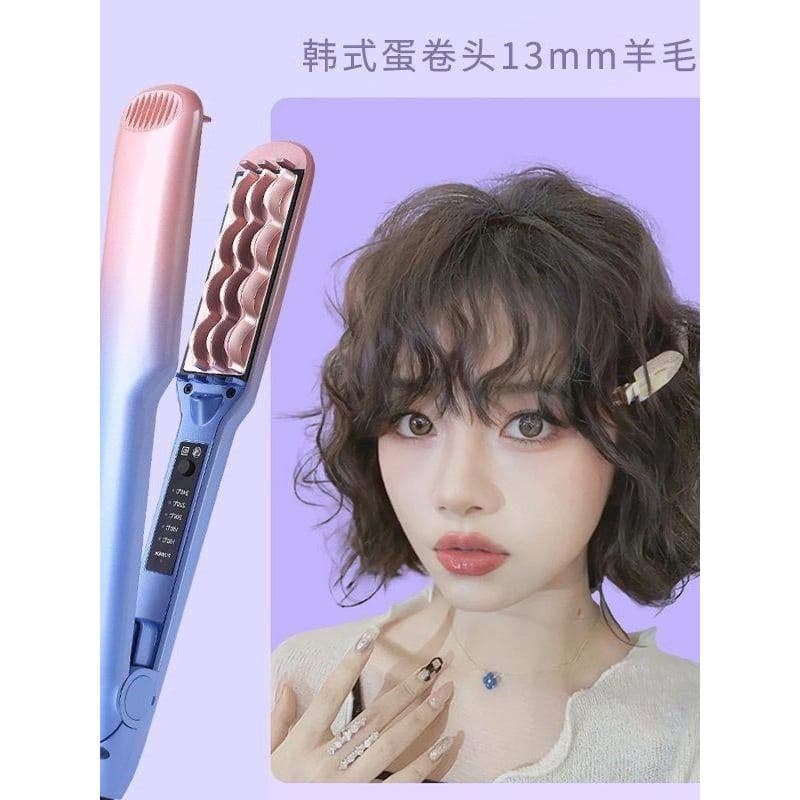 Cabeça de rolo de ovo curling ferro cabelo curto 13mm ondulação de água onda bolo grande rolo ferramenta útil lã preguiç