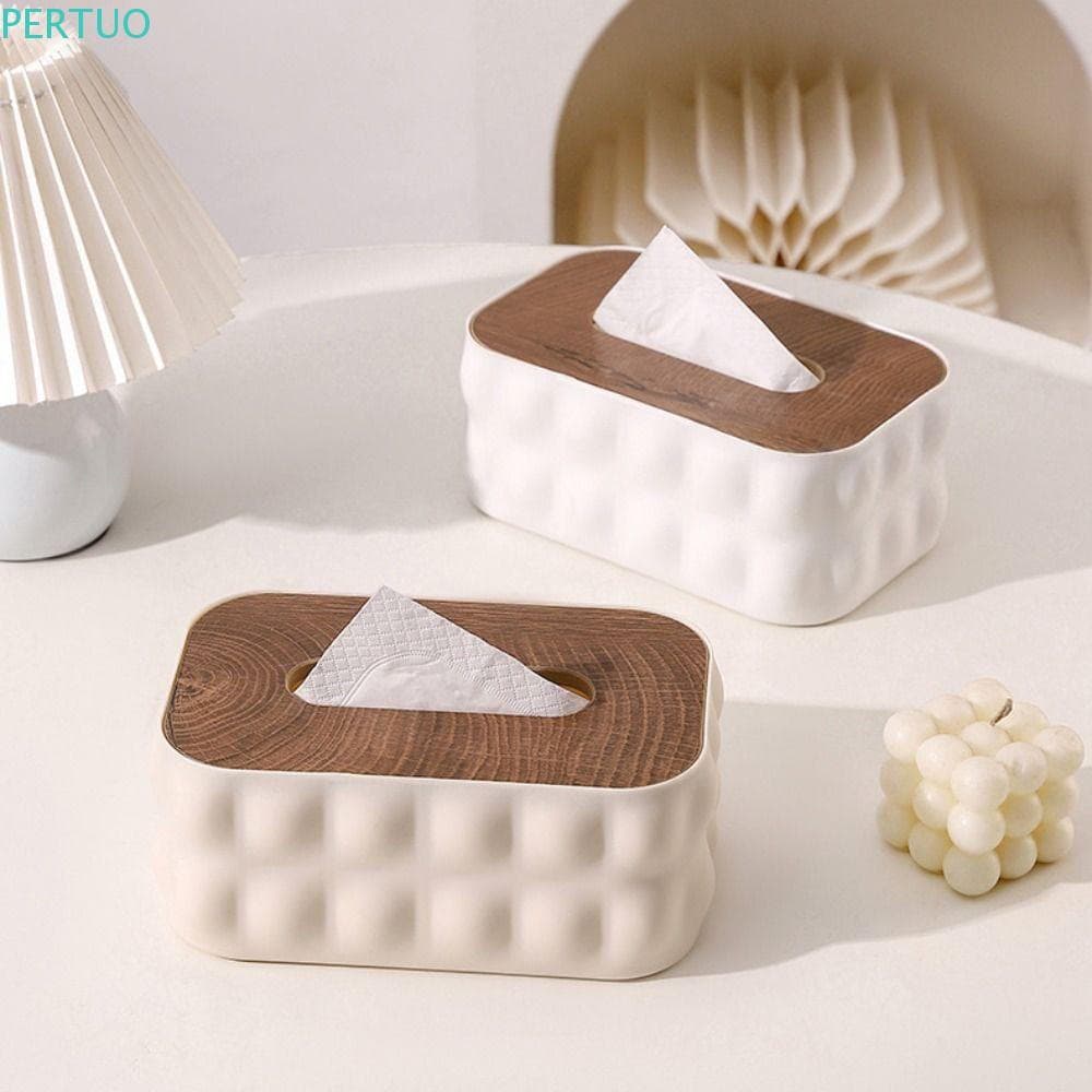 Caixa De Guardanapo PERTUO , Tecido Higiênico Multiuso Decorativa , Removível Com Suporte De Armazenamento De Papel De T