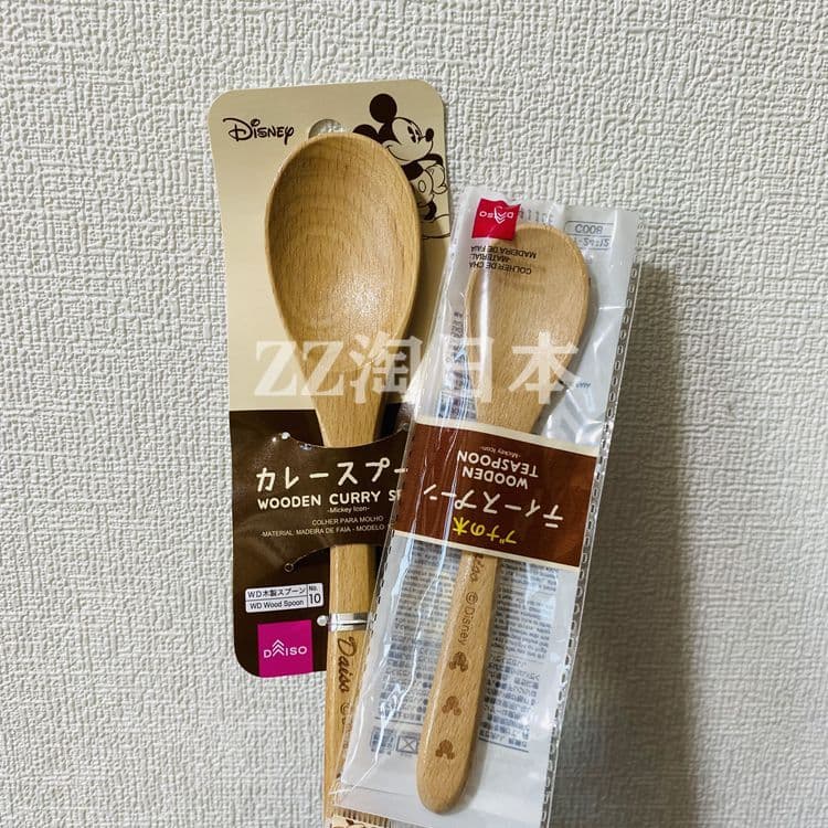 Daiso Disney Colher De Madeira Estilo Japonês Cabo Longo Colher De Madeira Maciça Colher De Sobremesa De Madeira Mel Col