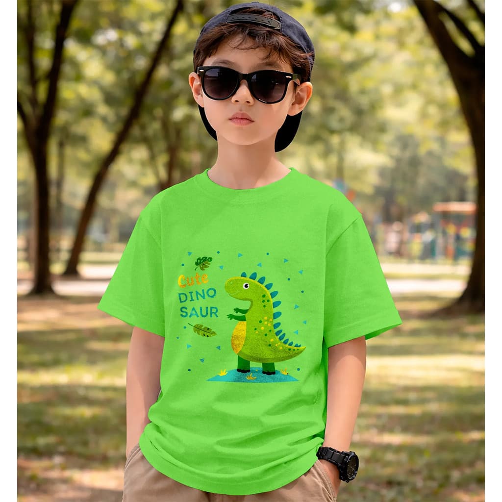 Camiseta Infantil Para Crianças 100% Algodão Cute Dinossaur
