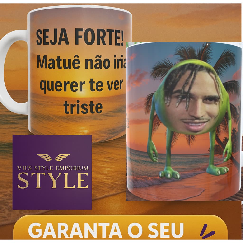 🆕Caneca Personalizada Meme - Matuê Motivacional + Matuê Monstrinho 🧠☕Presente Único e Criativo vhs