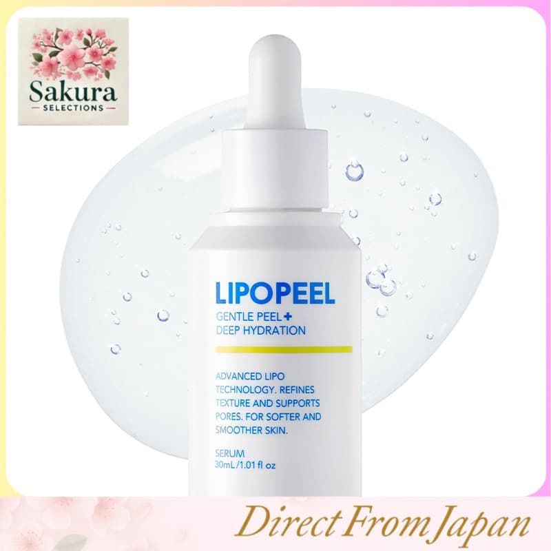 LIPOPEEL [30ml] Sérum Esfoliante e Cuidado dos Poros Pré-Sérum Peeling Suave × Fórmula com Nanocápsulas de Glutationa Adequado para Pele Sensível (Testado em Contato com o Pele) Contém AHA, BHA, PHA, Niacinamida e Derivados de Vitamina C Para Poros, Pele Opaca e Ressecamento Sérum Peeling