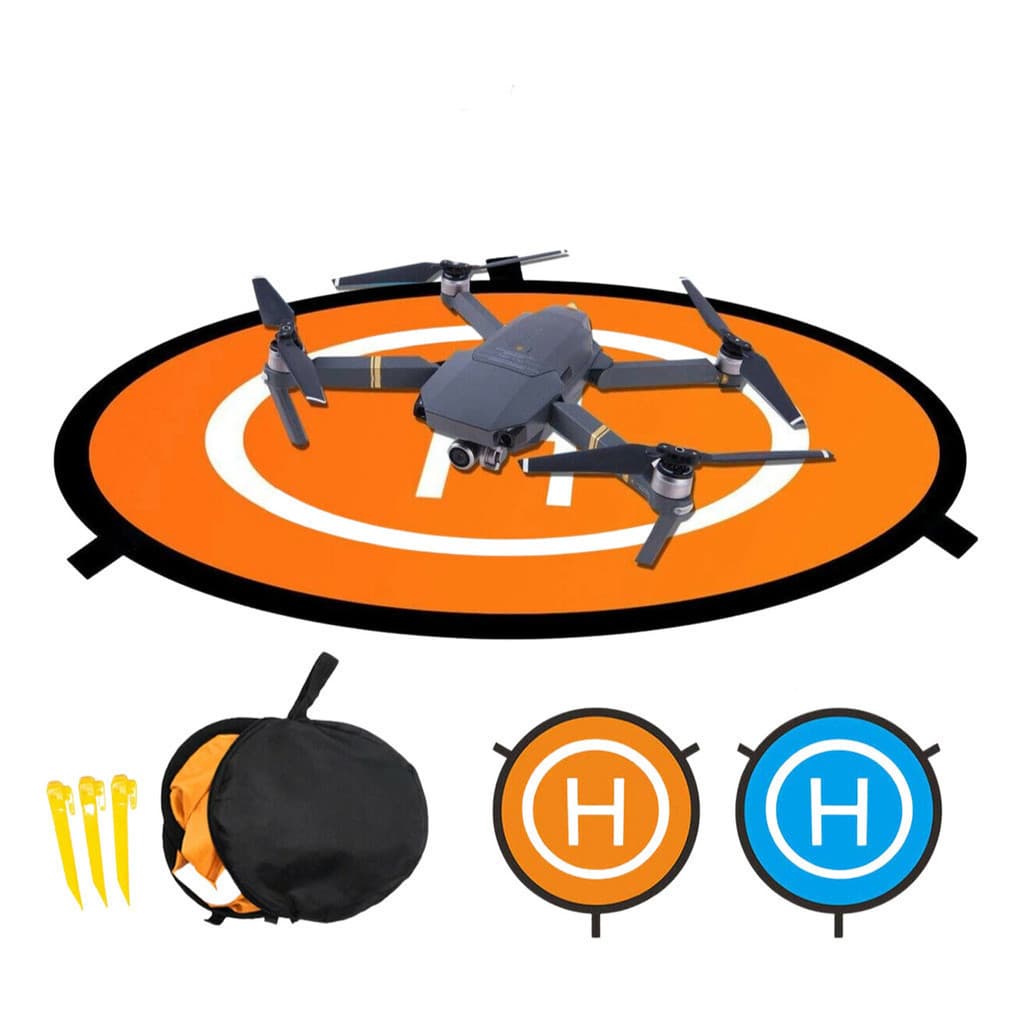Pista Pouso Drone Landing Pad Heliponto Decolagem 55cm Laranja Azul