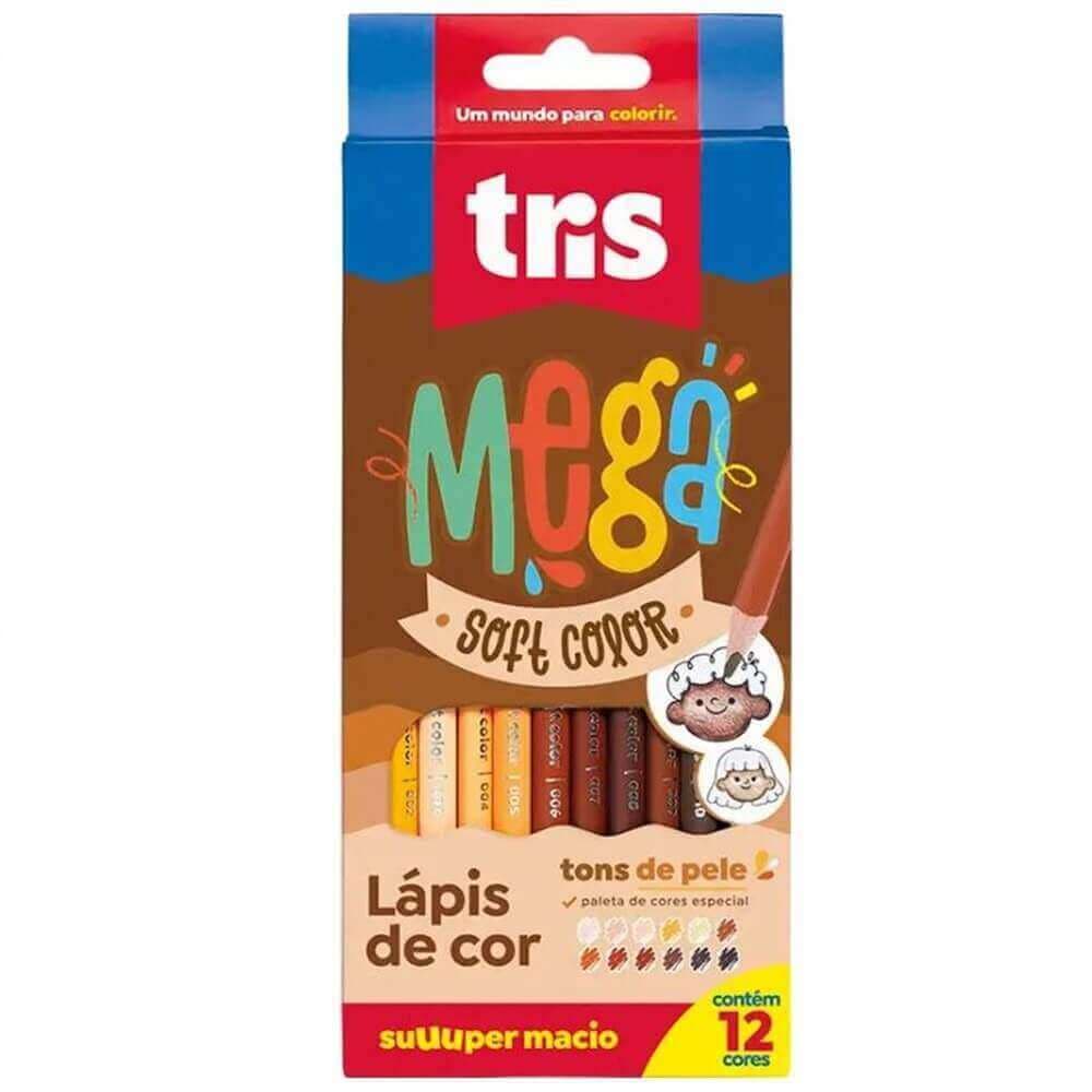 Lapis de Cor Mega Soft Color Tons de Pele 12 Cores (Ref. 687735) - Tris