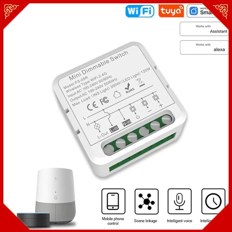 Tuya Módulo De Interruptor Dimmer Inteligente Mini Regulável Automação Residencial DIY Disjuntor APP Controle Remoto