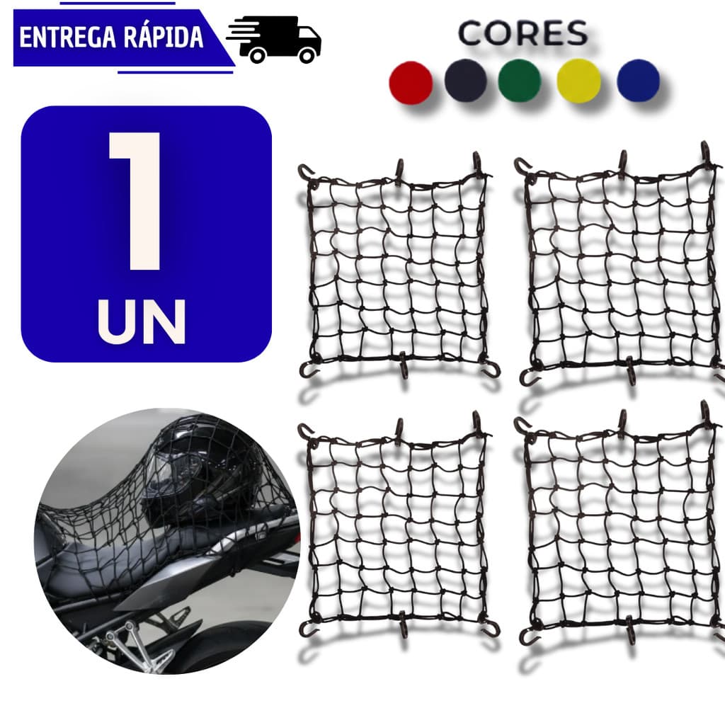 Rede Aranha Elástica Para Capacete Moto Bike Multiuso Bagageiro Redinha Acessório Ganchos Redes