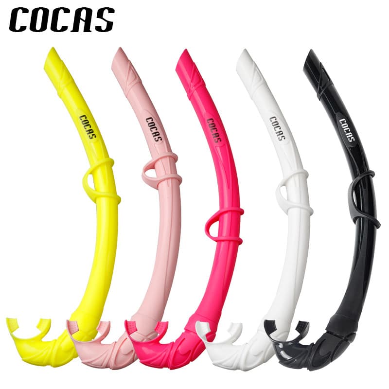 COCAS Freediving Snorkeling Tubo de respiração úmida Respirador Tubo de mergulho Toda mangueira de respiração de Silicon