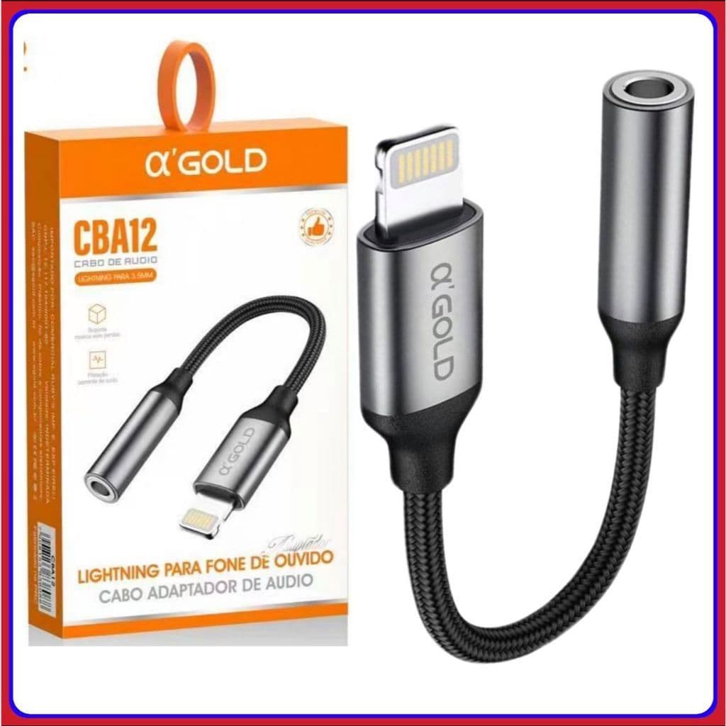 Cabo Adaptador Fone Ouvido Lightning P2 P3 Compatível Com iPhone