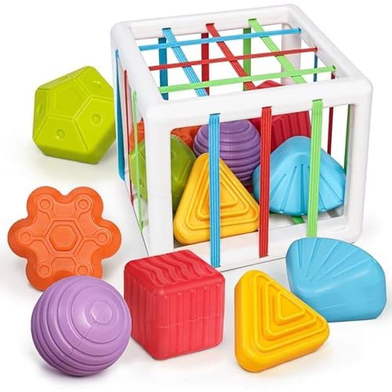 Brinquedos LiKee Montessori Para 1 Ano , 6 Peças De Formas Multisensoriais , Presentes De Aniversário Aprendizagem De De