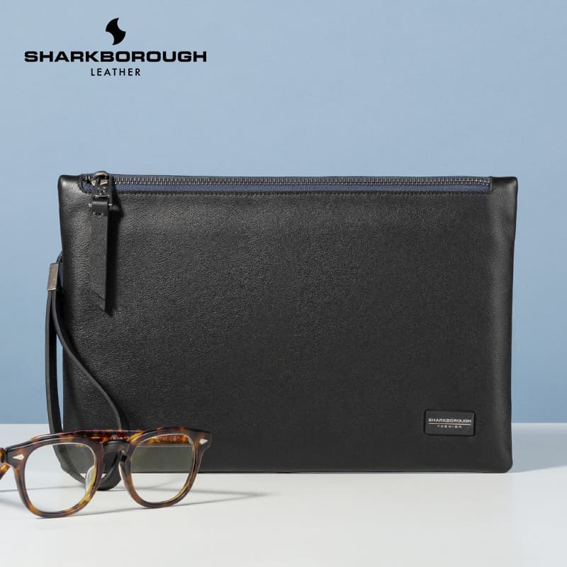 Embreagem masculina de couro genuíno de grande capacidade moda na moda saco Envelope saco de embreagem juventude saco de