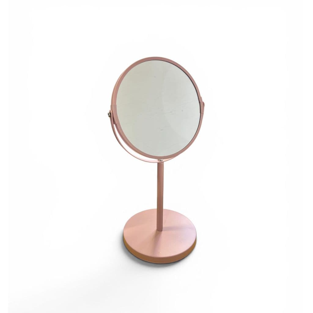Espelho de Mesa em Metal Rosa 17cm - Casambiente