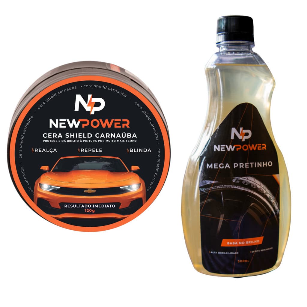 KIT CERA EXTERNA NEWPOWER + SUPER PRETINHO PARA SEUS PNEUS - MARAVILHOSO RESULTADOS NÃO SAI COM ÁGUA JF1666