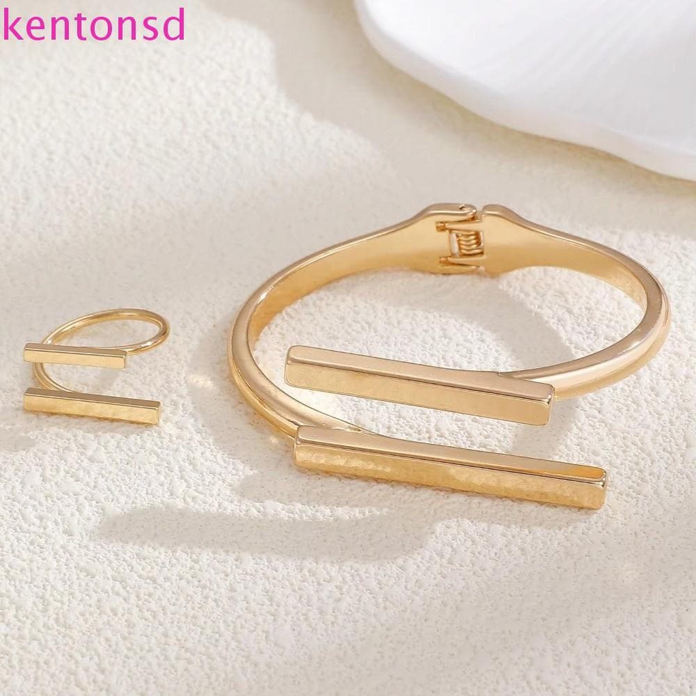 Conjunto De Joias De Metal KENTONSD , Anel De Pulseira Criativo Exagerado , Simples Ajustável