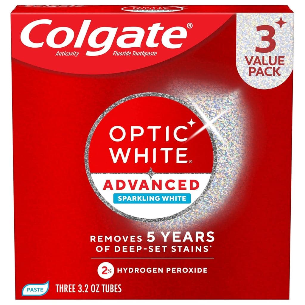 Pasta de Dentes Colgate Optic White Advanced com Peróxido de Hidrogênio, Pasta de Dentes para Clareamento Dental, Fórmul