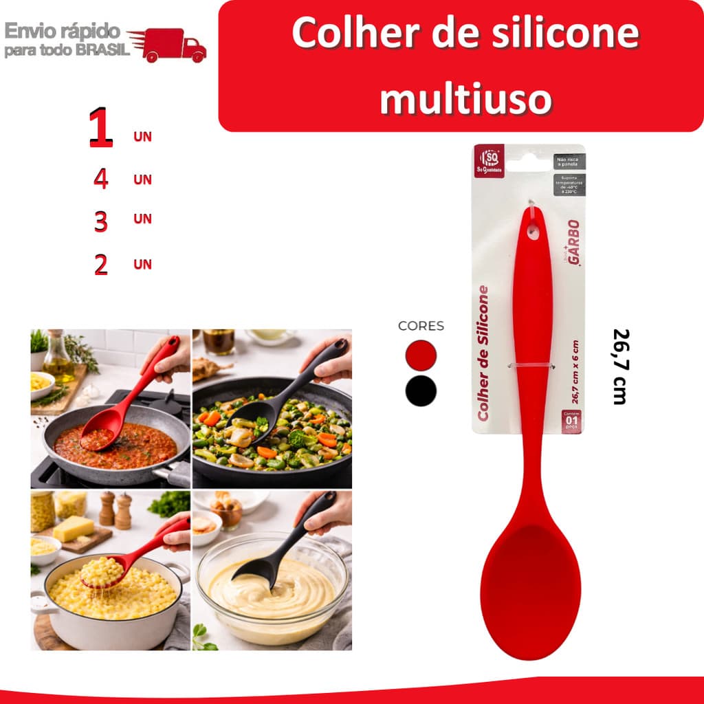 4/3/2/1 Colher de Silicone multiuso cozinha talher restaurante casa chef faca garfo comida