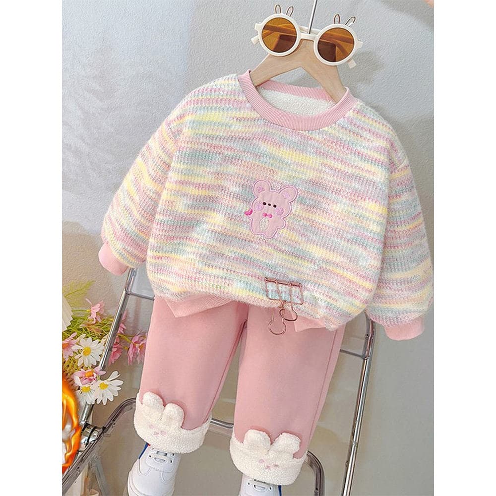 Meninas forro de lã terno inverno Outing crianças roupas 2026 novo estilo meninas bebê quente crianças roupas do bebê ro