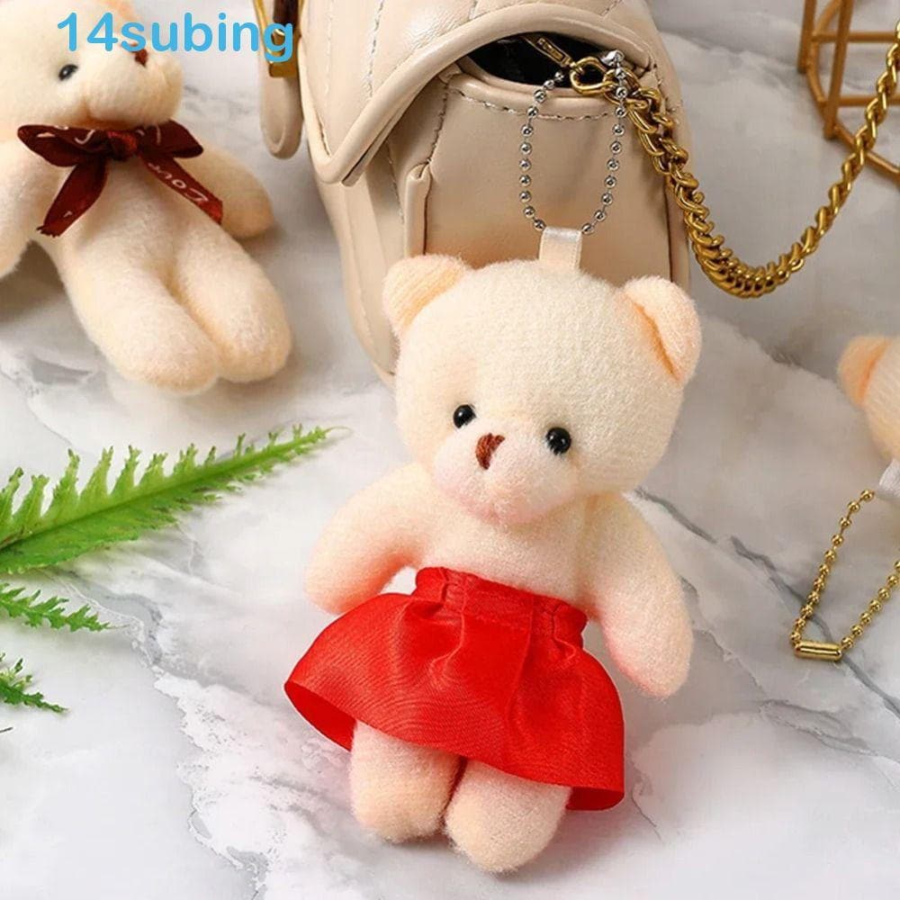 SUBING 10 Pçs/set Urso Chaveiros De Pelúcia Brinquedos , Desenhos Animados Animal Blush Ursos Bolsa Pingente , Boneca