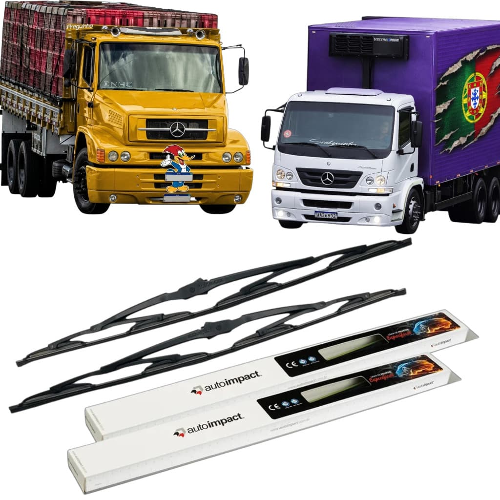 Kit 2 Palhetas Limpador Para-brisa Mb 1418 1620 Accelo 815