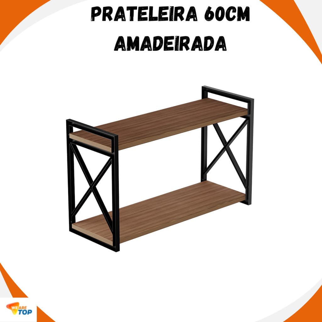 Prateleira Estilo Industrial Fixação Em Teto 20x60 Completa Top